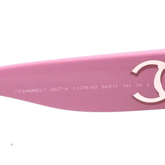 Chanel Sunglasses 5527-A c.1776/53 Polished Pink Asian Fit Frames w/ Gray Lenses - Picture 11 of 13